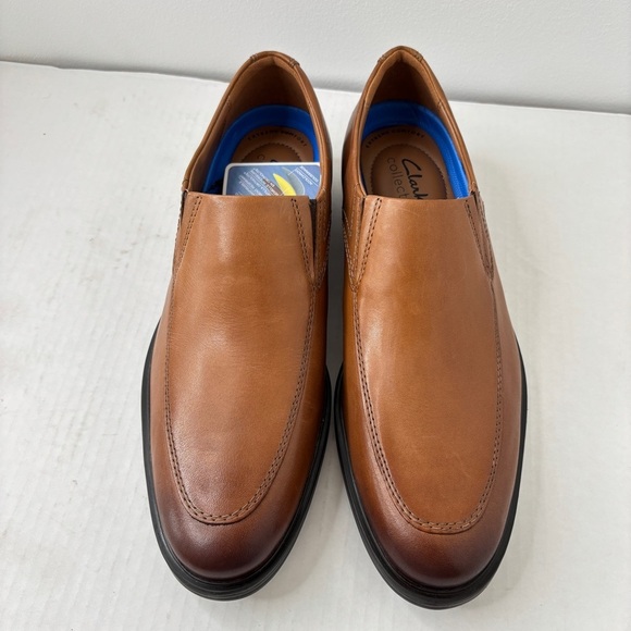 Clarks Whiddon Step Loafer Leather Slip on Dark Tan Comfort Dress Shoe Men\'s 7 M main image 10